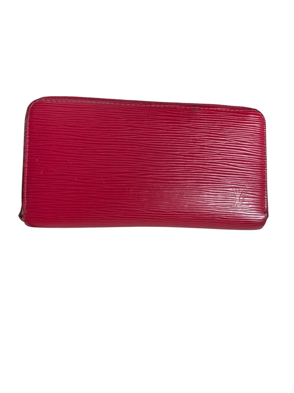 Authenticated Louis Vuitton Red Epi Leather Wallet